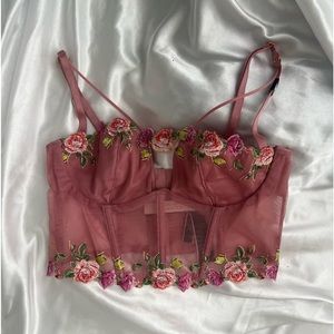Victoria’s Secret Unlined Rose Embroidered Corset Top